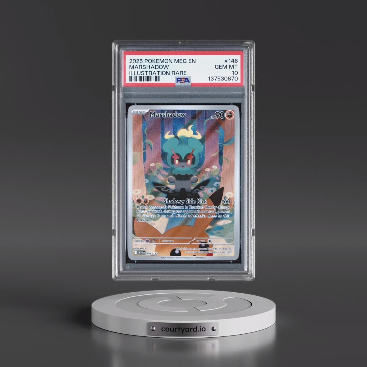 2025 Pokémon Meg EN-Mega Evolution #146 Marshadow - Illustration Rare (PSA 10 GEM MINT)