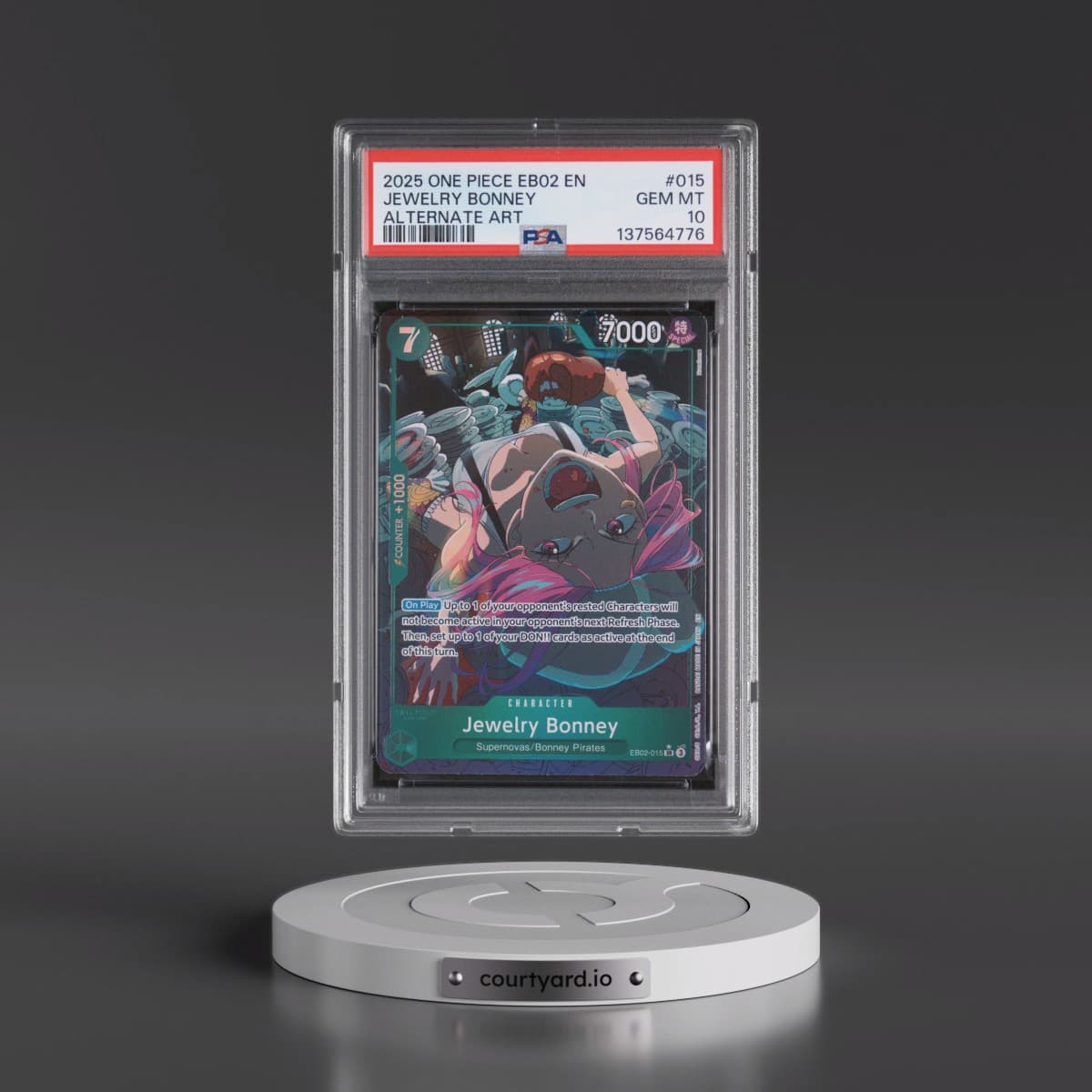 2025 One Piece EB02-Extra Booster -Anime 25th Collection #015 Jewelry Bonney - Alternate Art (PSA 10 GEM MINT)