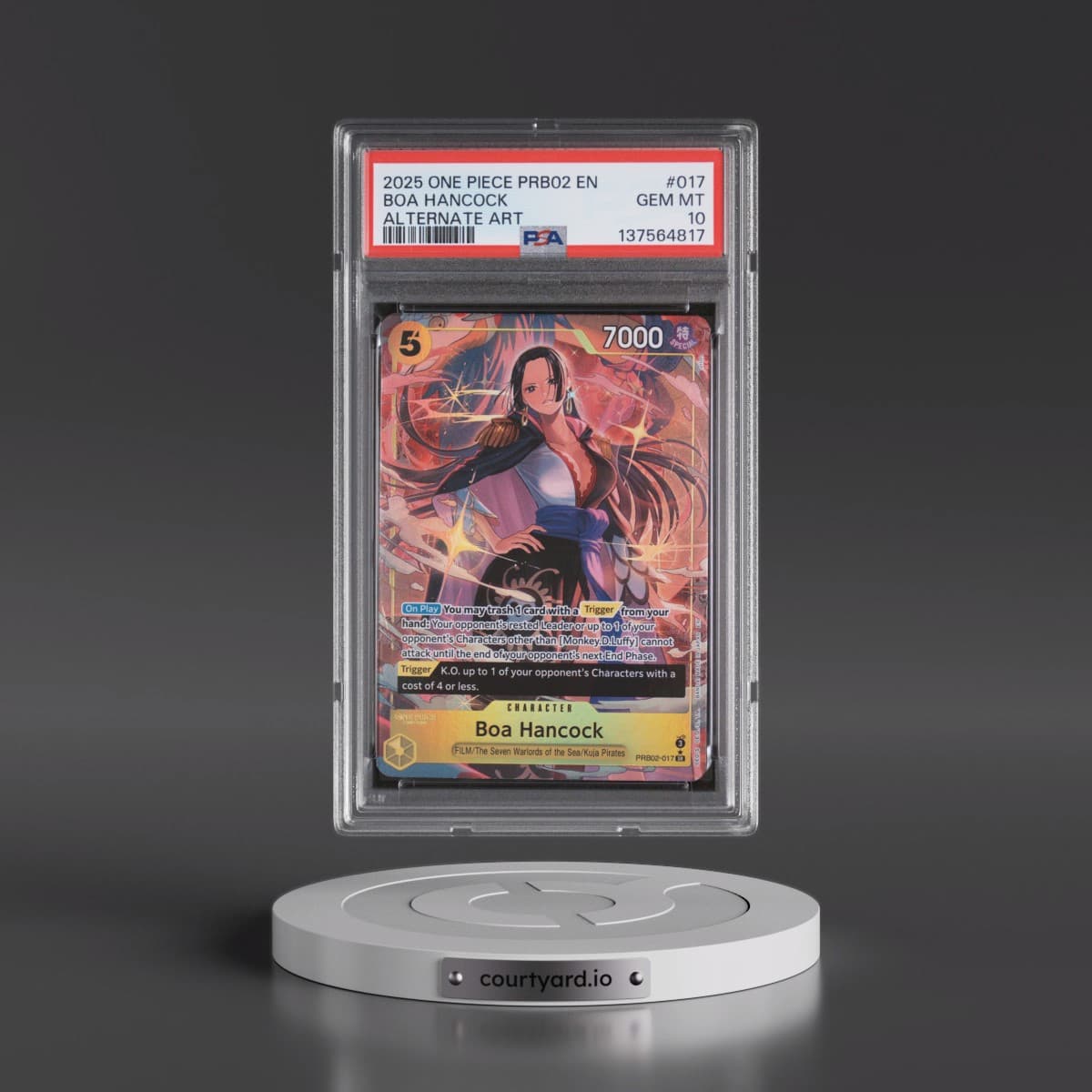2025 One Piece PRB02-Premium Booster -One Piece Card the Best- Vol.2 #017 Boa Hancock - Alternate Art (PSA 10 GEM MINT)