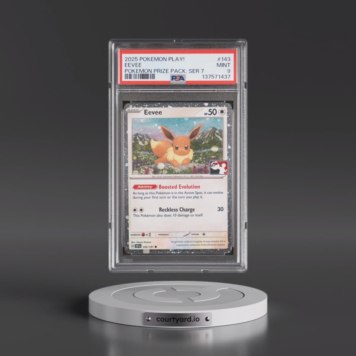 2025 Pokémon Play! Pokémon Prize Pack: Series 7 #143 Eevee (PSA 9 MINT)