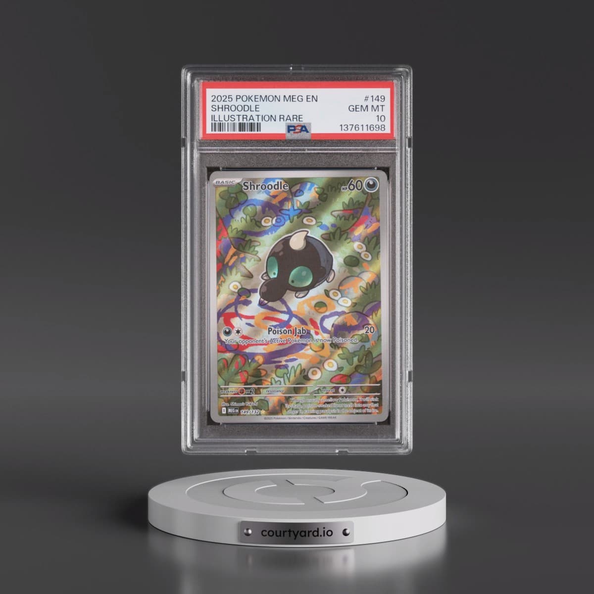 2025 Pokémon Meg EN-Mega Evolution #149 Shroodle - Illustration Rare (PSA 10 GEM MINT)