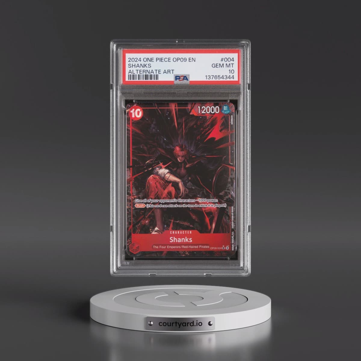 2024 One Piece OP09-Emperors in the New World #004 Shanks - Alternate Art (PSA 10 GEM MINT)