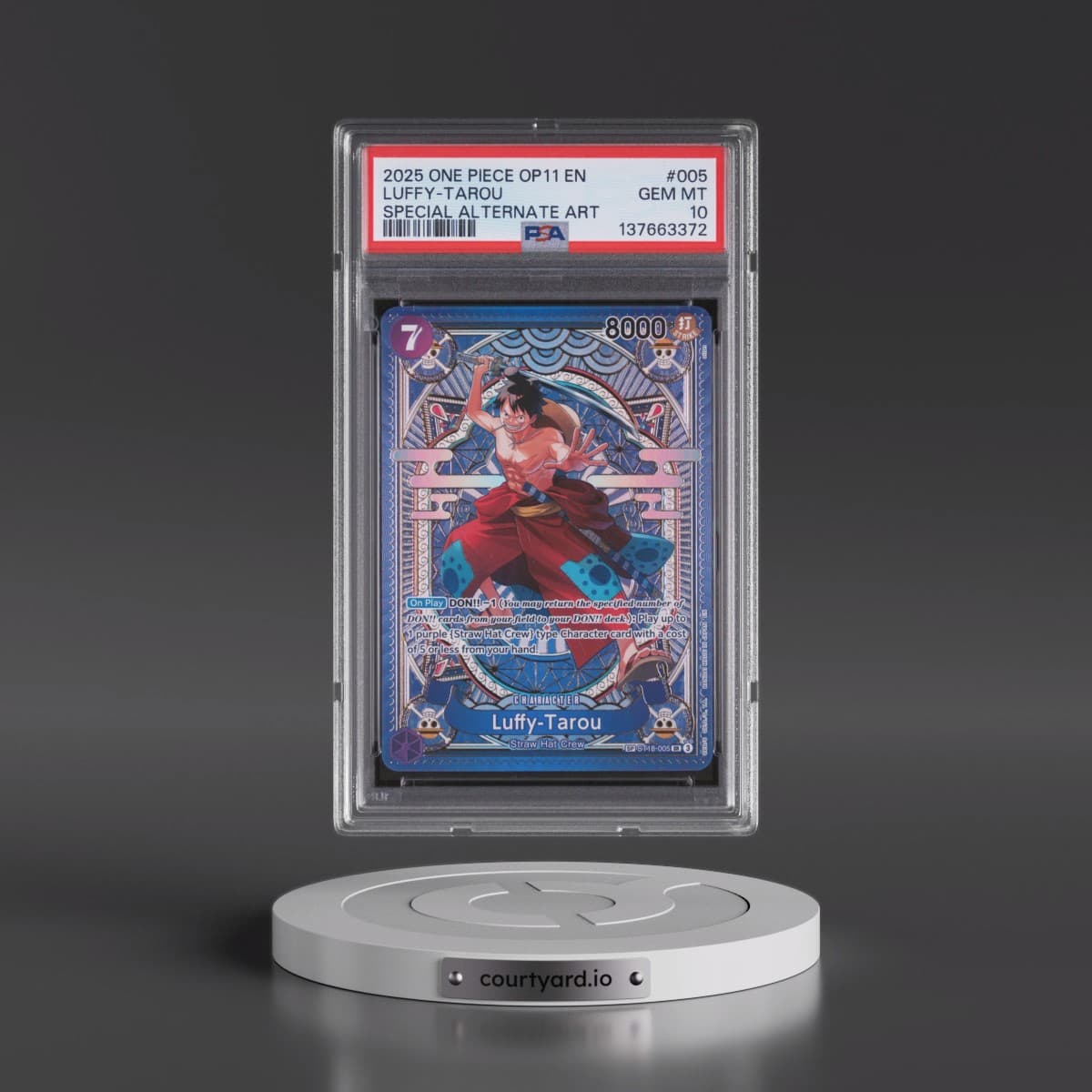2025 One Piece OP11-A Fist of Divine Speed #005 Luffy-Tarou - Special Alternate Art (PSA 10 GEM MINT)