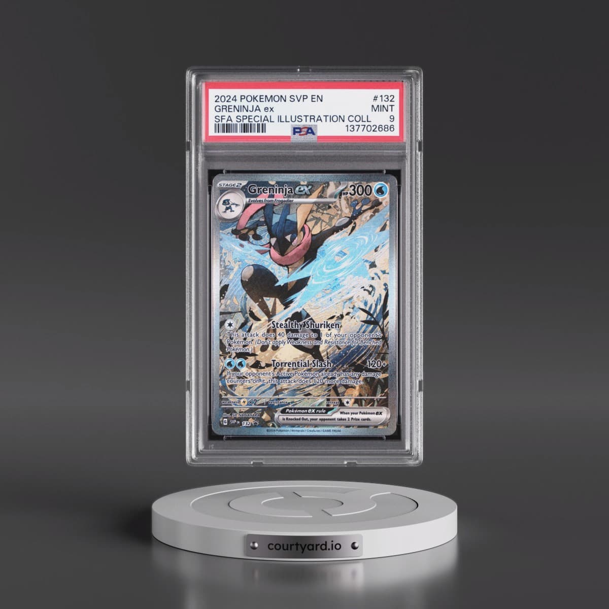 2024 Pokémon Svp EN-SV Black Star Promo #132 Greninja EX - Holo Shrouded Fable Special Illustration Collection (PSA 9 MINT)