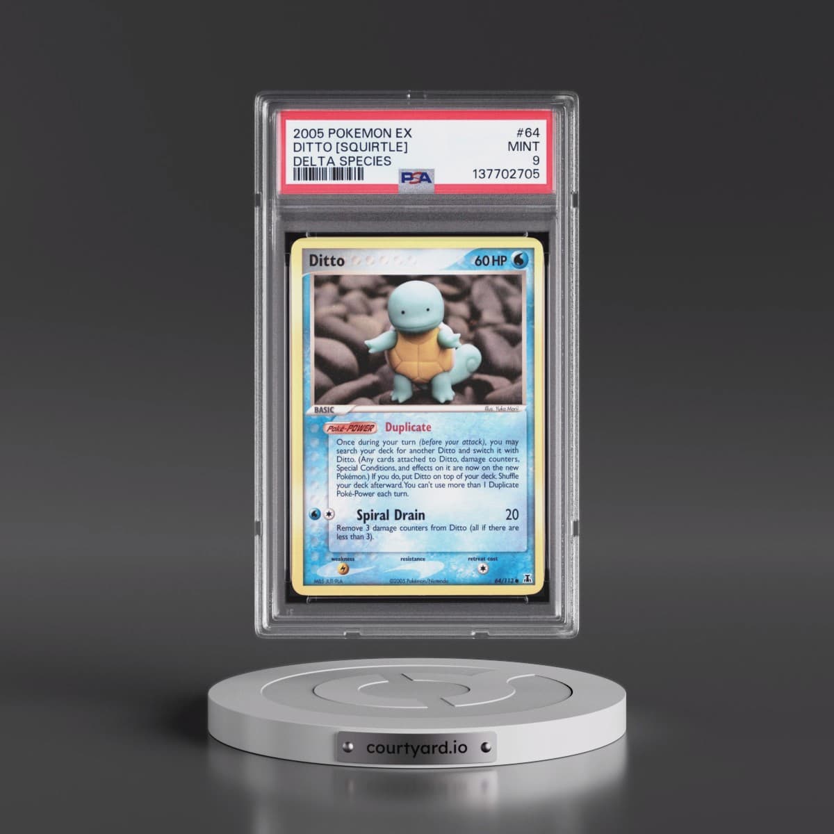 2005 Pokémon EX Delta Species #64 Ditto [Squirtle] (PSA 9 MINT)