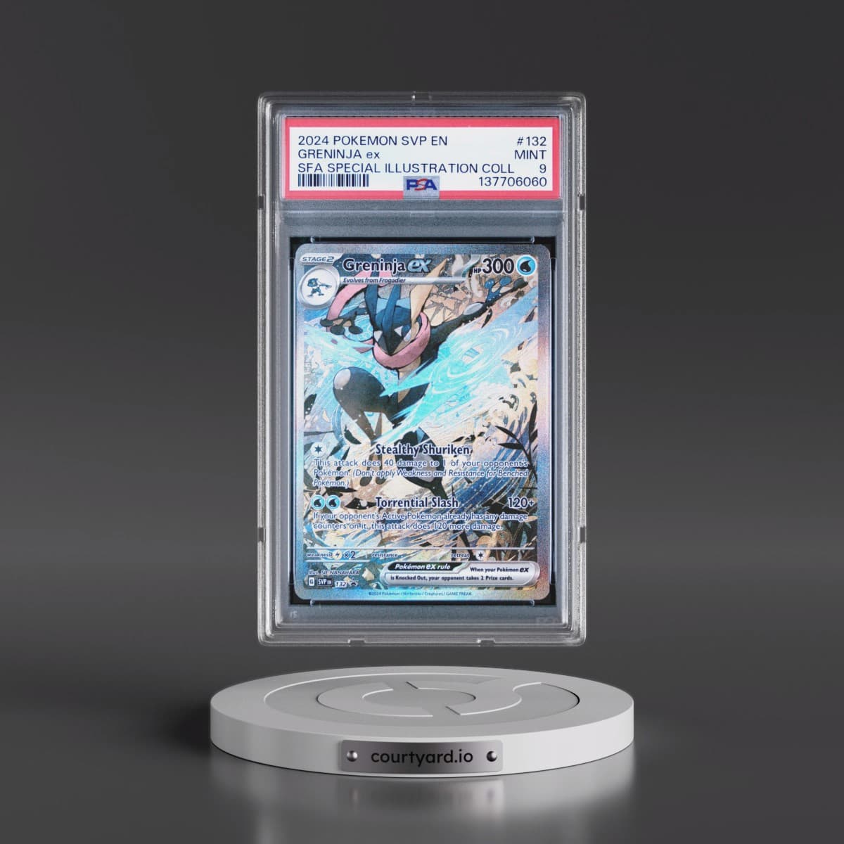 2024 Pokémon Svp EN-SV Black Star Promo #132 Greninja EX - Holo Shrouded Fable Special Illustration Collection (PSA 9 MINT)