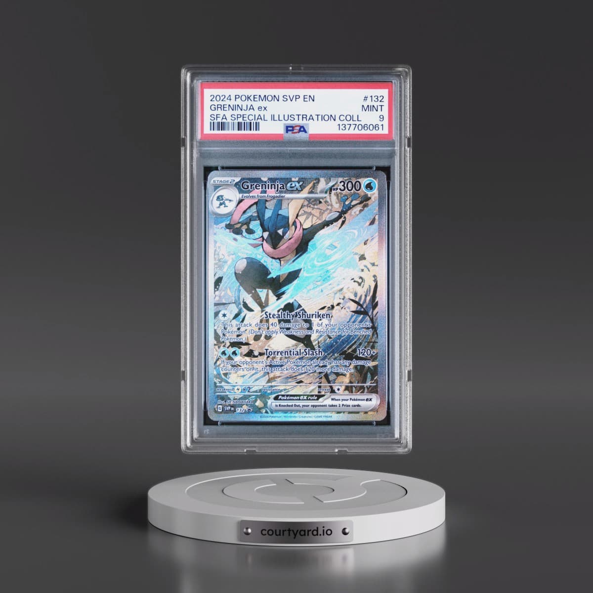 2024 Pokémon Svp EN-SV Black Star Promo #132 Greninja EX - Holo Shrouded Fable Special Illustration Collection (PSA 9 MINT)