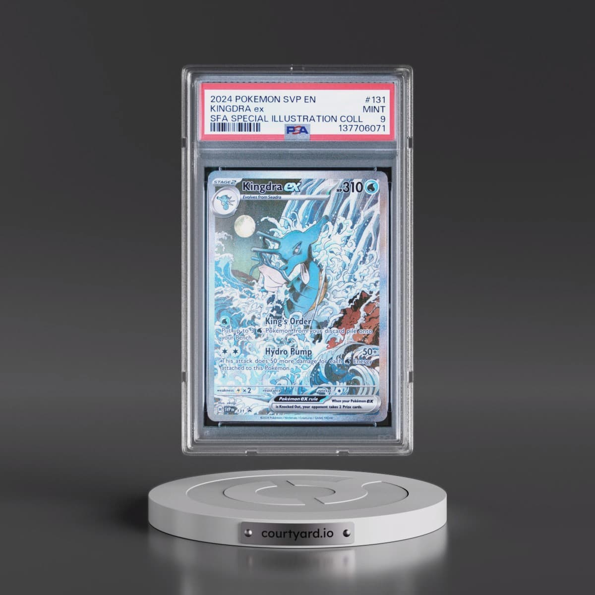 2024 Pokémon Svp EN-SV Black Star Promo #131 Kingdra EX - Holo Shrouded Fable Special Illustration Collection (PSA 9 MINT)