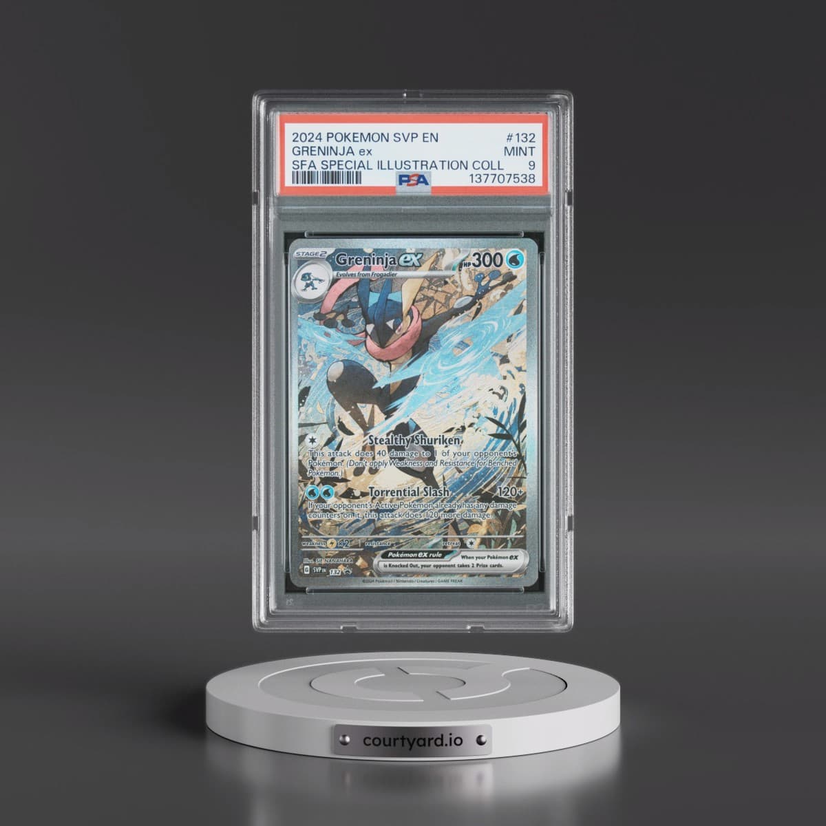 2024 Pokémon Svp EN-SV Black Star Promo #132 Greninja EX - Holo Shrouded Fable Special Illustration Collection (PSA 9 MINT)