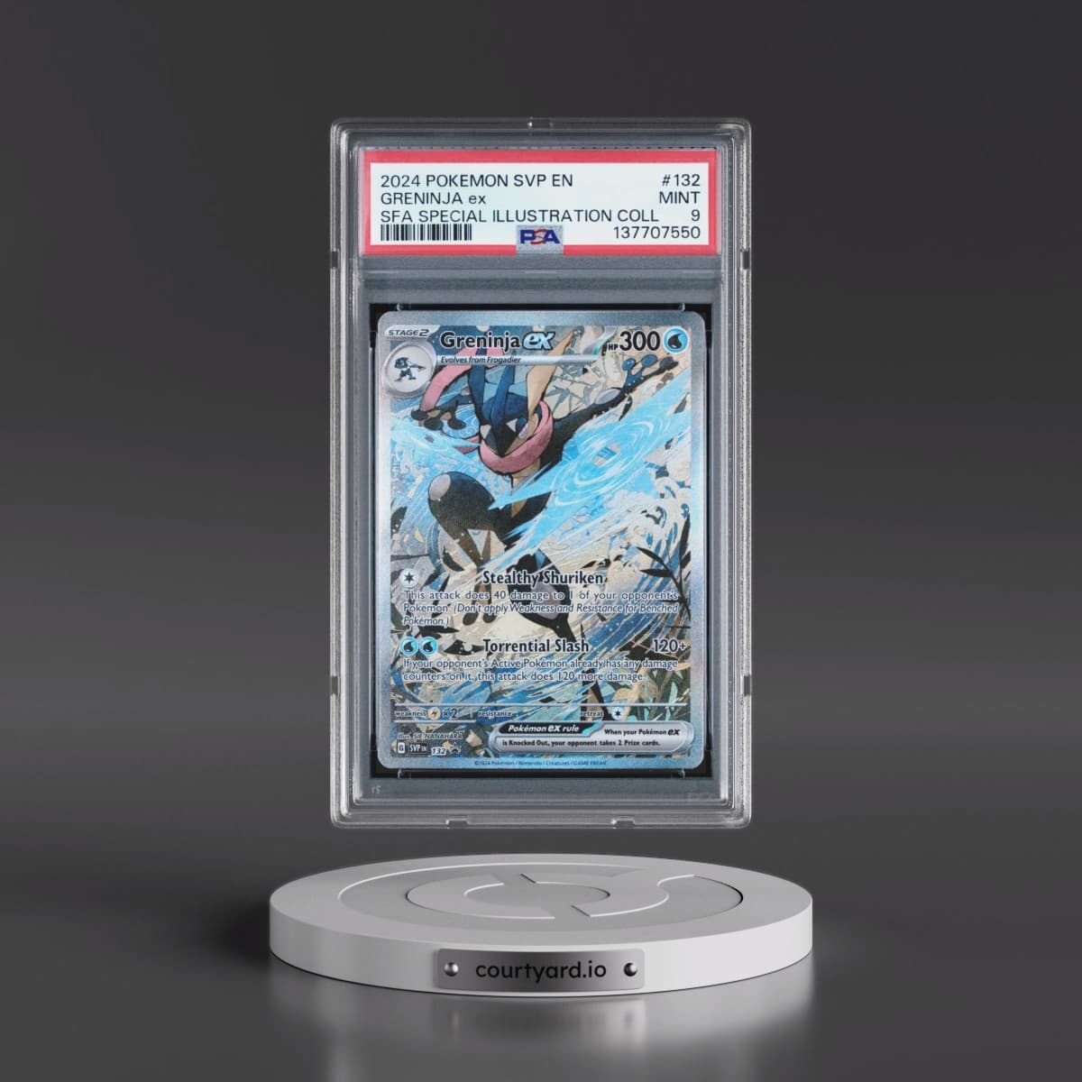 2024 Pokémon Svp EN-SV Black Star Promo #132 Greninja EX - Holo Shrouded Fable Special Illustration Collection (PSA 9 MINT)