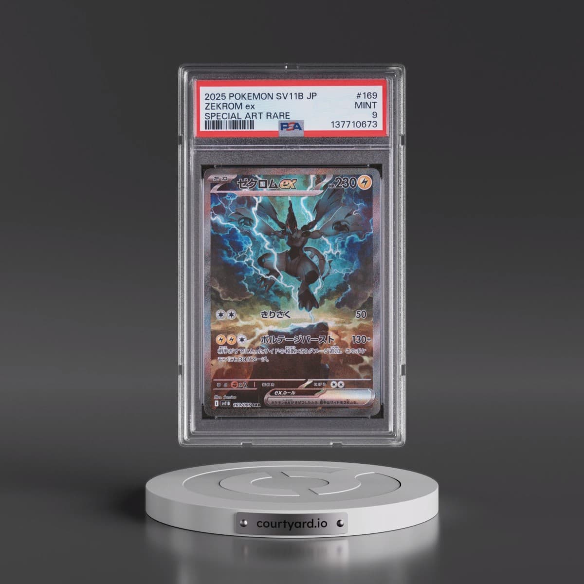 2025 Pokémon Sv11b-Black Bolt #169 Zekrom EX - Holo Special Art Rare (PSA 9 MINT)