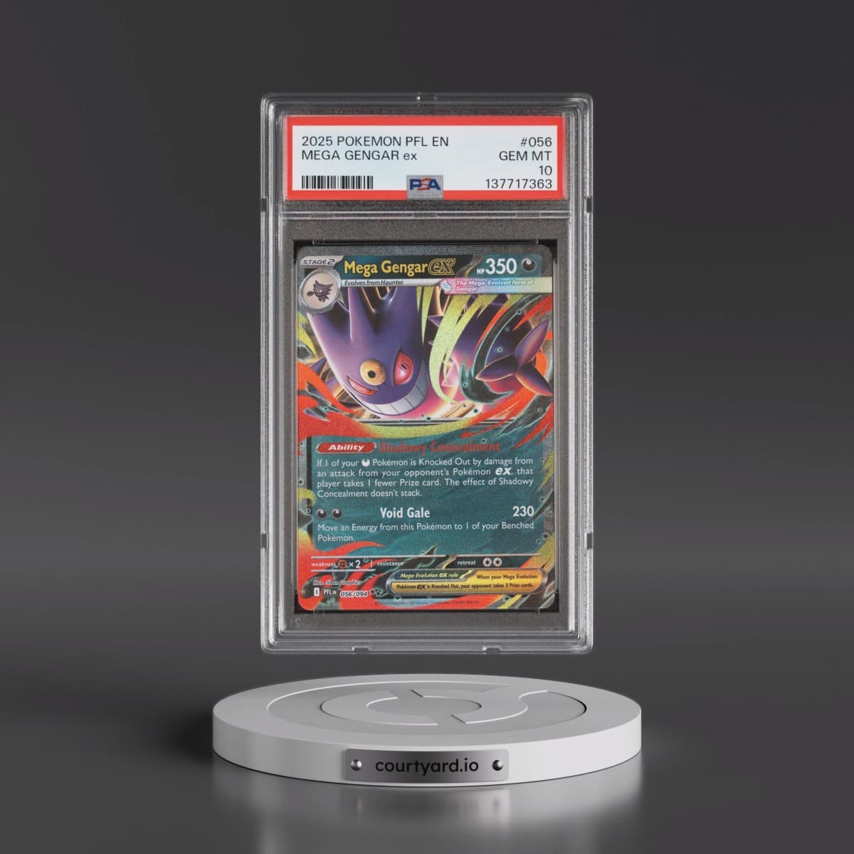 2025 Pokémon Pfl EN-Phantasmal Flames #056 Mega Gengar EX - Holo (PSA 10 GEM MINT)