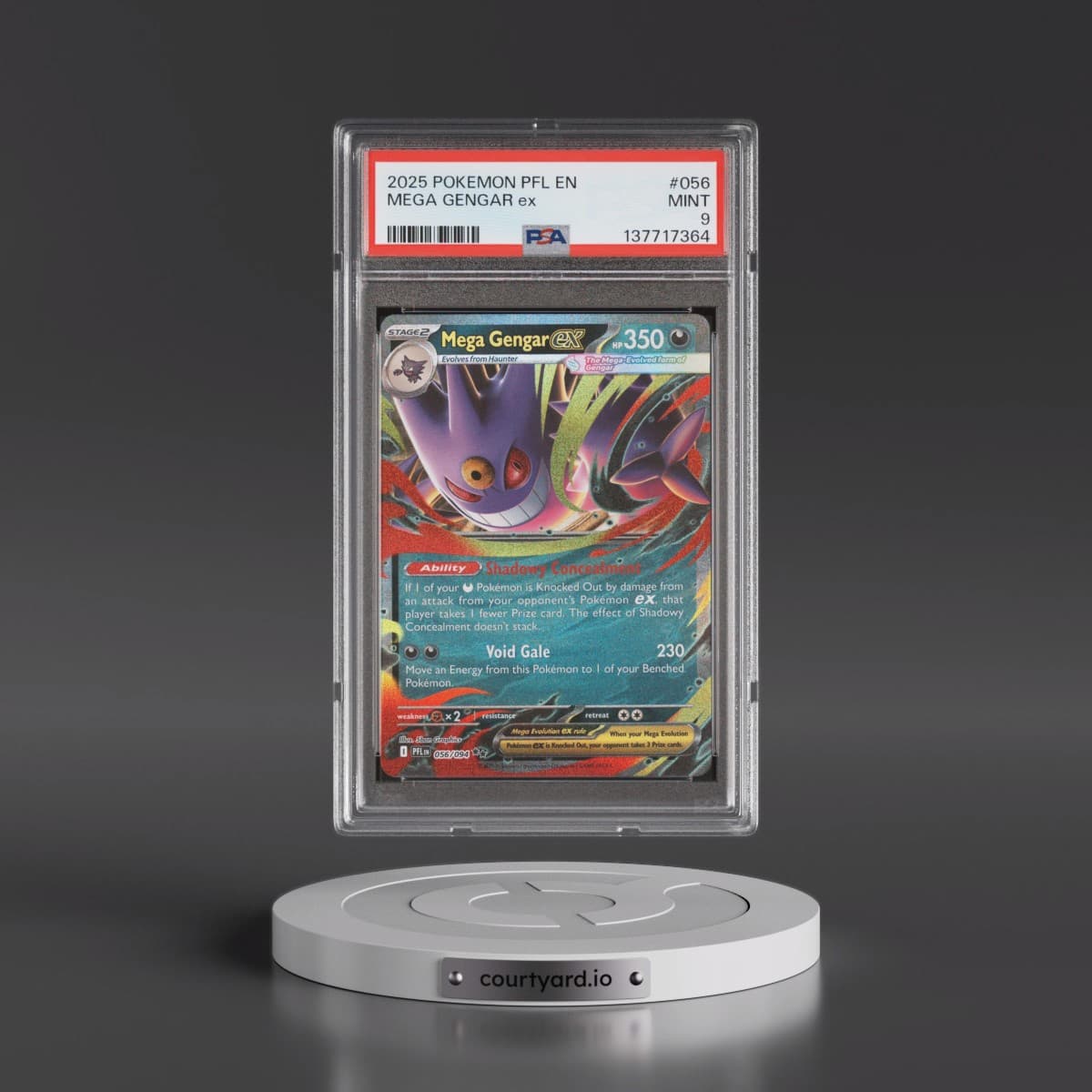 2025 Pokémon Pfl EN-Phantasmal Flames #056 Mega Gengar EX - Holo (PSA 9 MINT)
