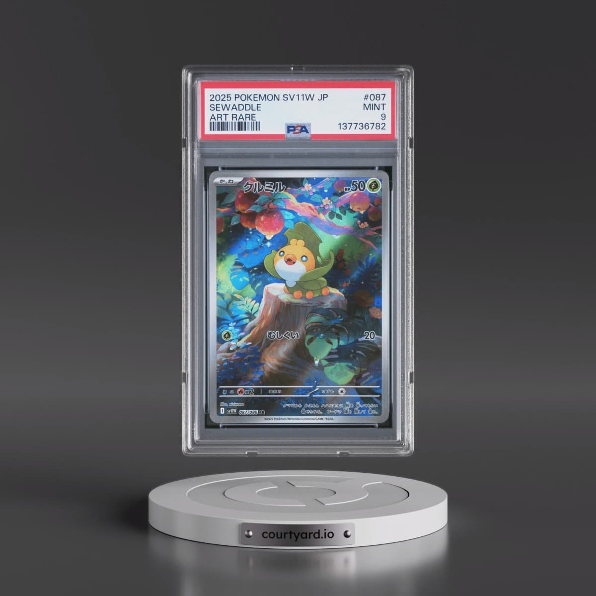 2025 Pokémon Sv11w-White Flare #087 Sewaddle - Art Rare (PSA 9 MINT)