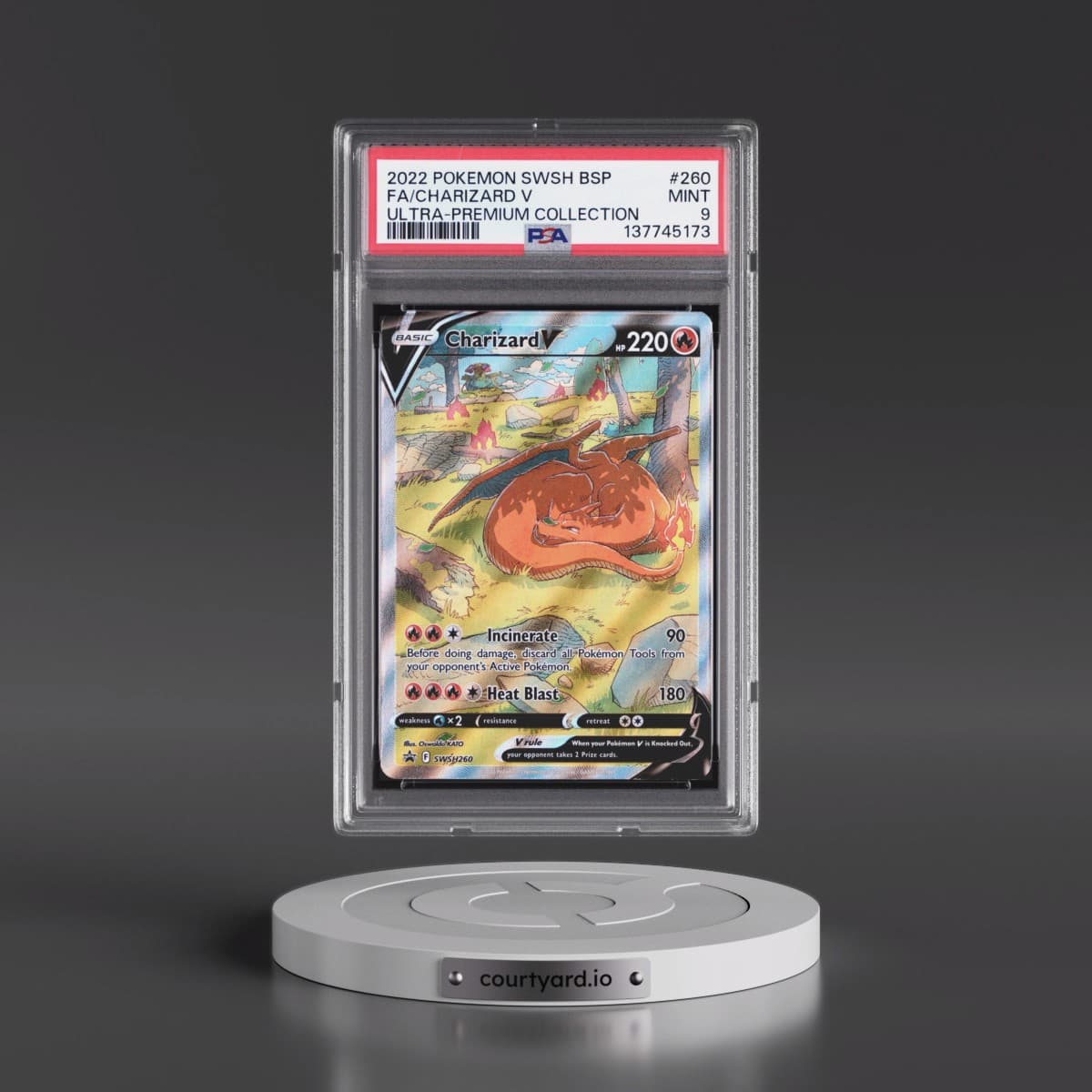 2022 Pokémon Swsh Black Star Promo #260 Charizard V - Holo Full Art Sword & Shield Ultra-Premium Collection-Charizard (PSA 9 MINT)