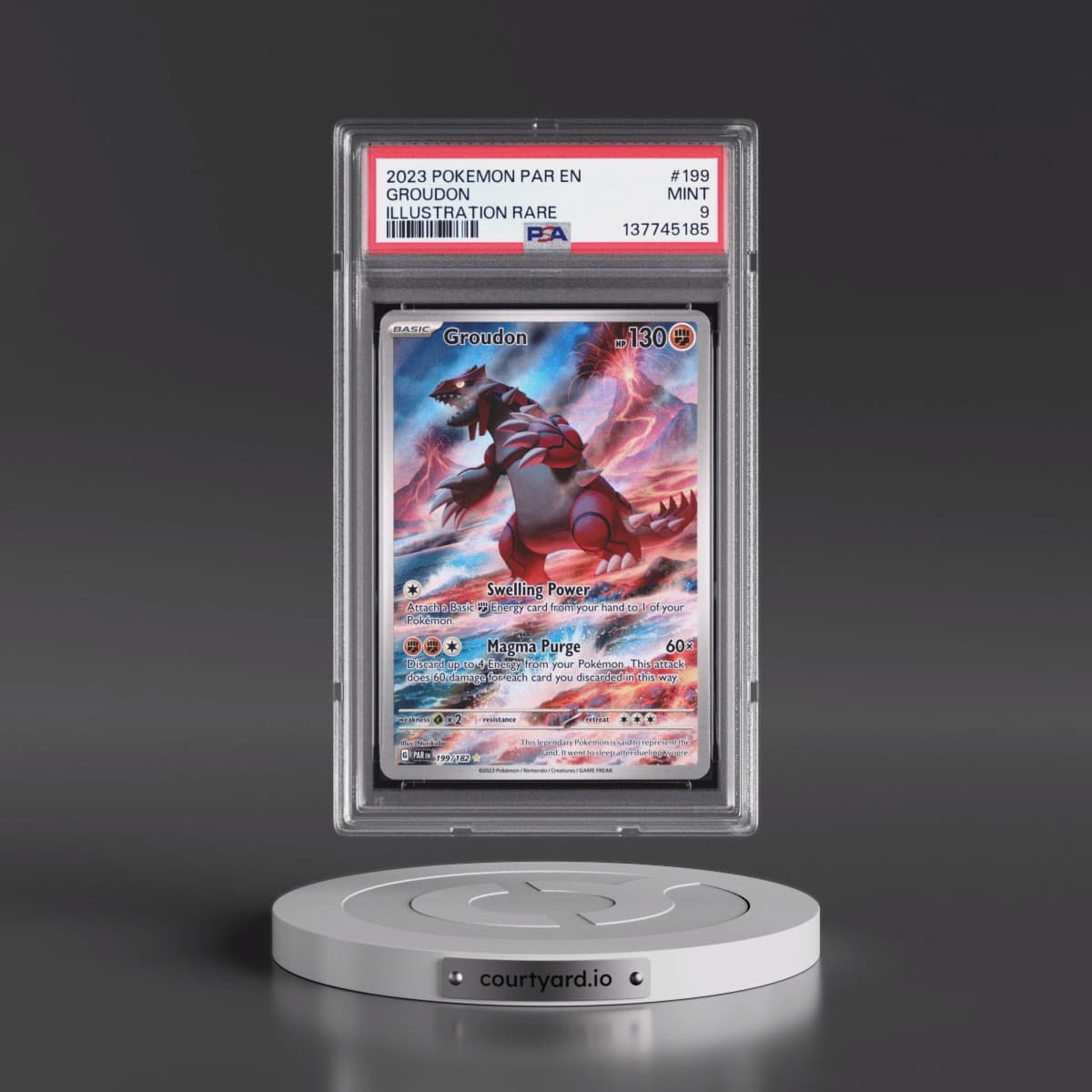 2023 Pokémon Par EN-Paradox Rift #199 Groudon - Illustration Rare (PSA 9 MINT)