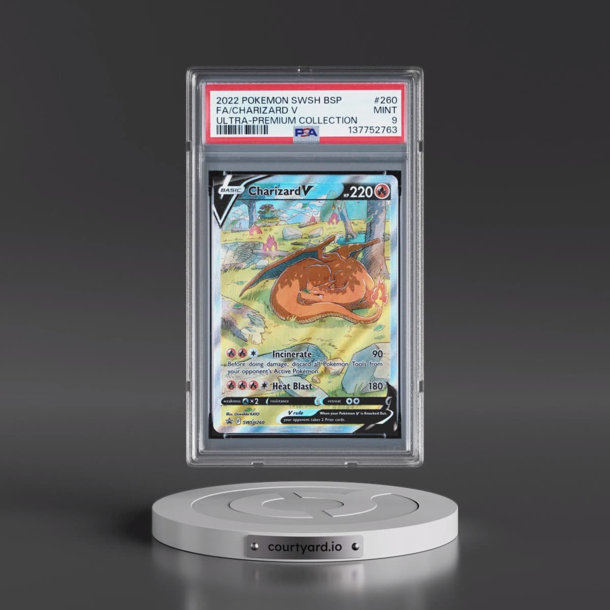 2022 Pokémon Swsh Black Star Promo #260 Charizard V - Holo Full Art Sword & Shield Ultra-Premium Collection-Charizard (PSA 9 MINT)