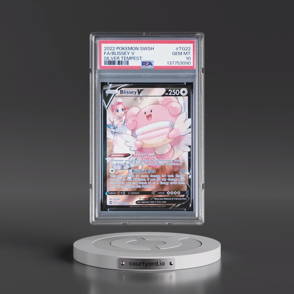 2022 Pokémon Sword & Shield Silver Tempest #TG22 Blissey V - Holo Full Art (PSA 10 GEM MINT)