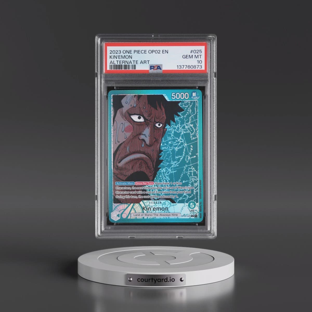 2023 One Piece OP02-Paramount War #025 Kin'Emon - Alternate Art (PSA 10 GEM MINT)