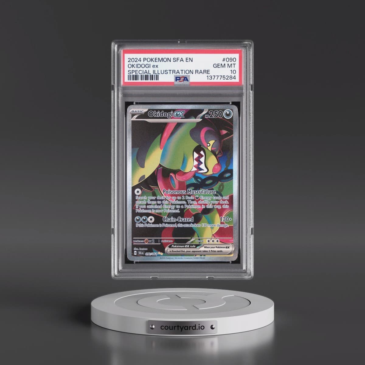 2024 Pokémon Sfa EN-Shrouded Fable #090 Okidogi EX - Holo Special Illustration Rare (PSA 10 GEM MINT)