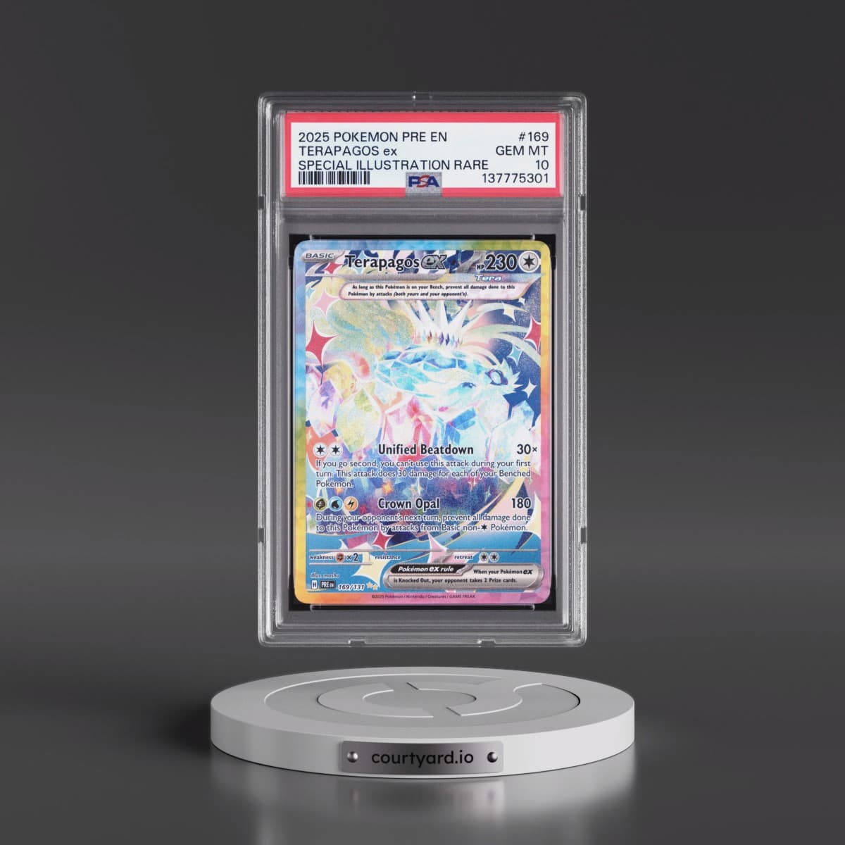 2025 Pokémon Pre EN-Prismatic Evolutions #169 Terapagos EX - Holo Special Illustration Rare (PSA 10 GEM MINT)