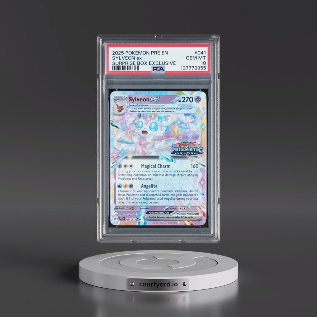 2025 Pokémon Pre EN-Prismatic Evolutions #041 Sylveon EX - Holo Surprise Box Exclusive (PSA 10 GEM MINT)