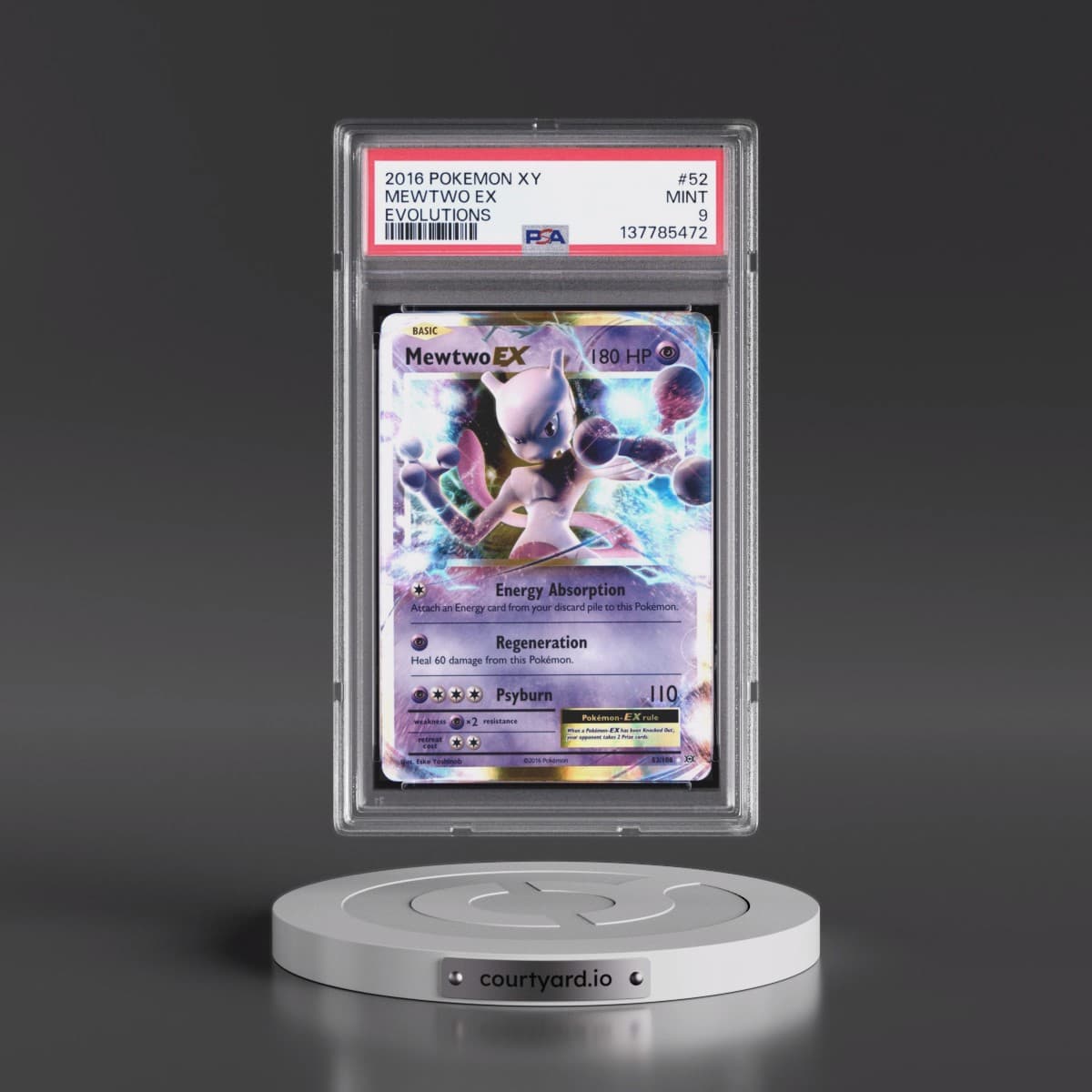 2016 Pokémon XY Evolutions #52 Mewtwo EX - Holo (PSA 9 MINT)