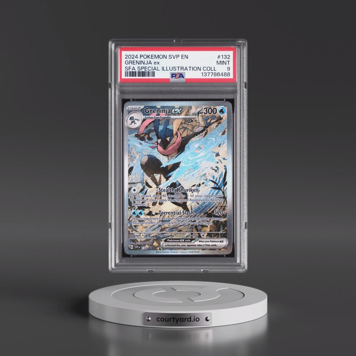 2024 Pokémon Svp EN-SV Black Star Promo #132 Greninja EX - Holo Shrouded Fable Special Illustration Collection (PSA 9 MINT)