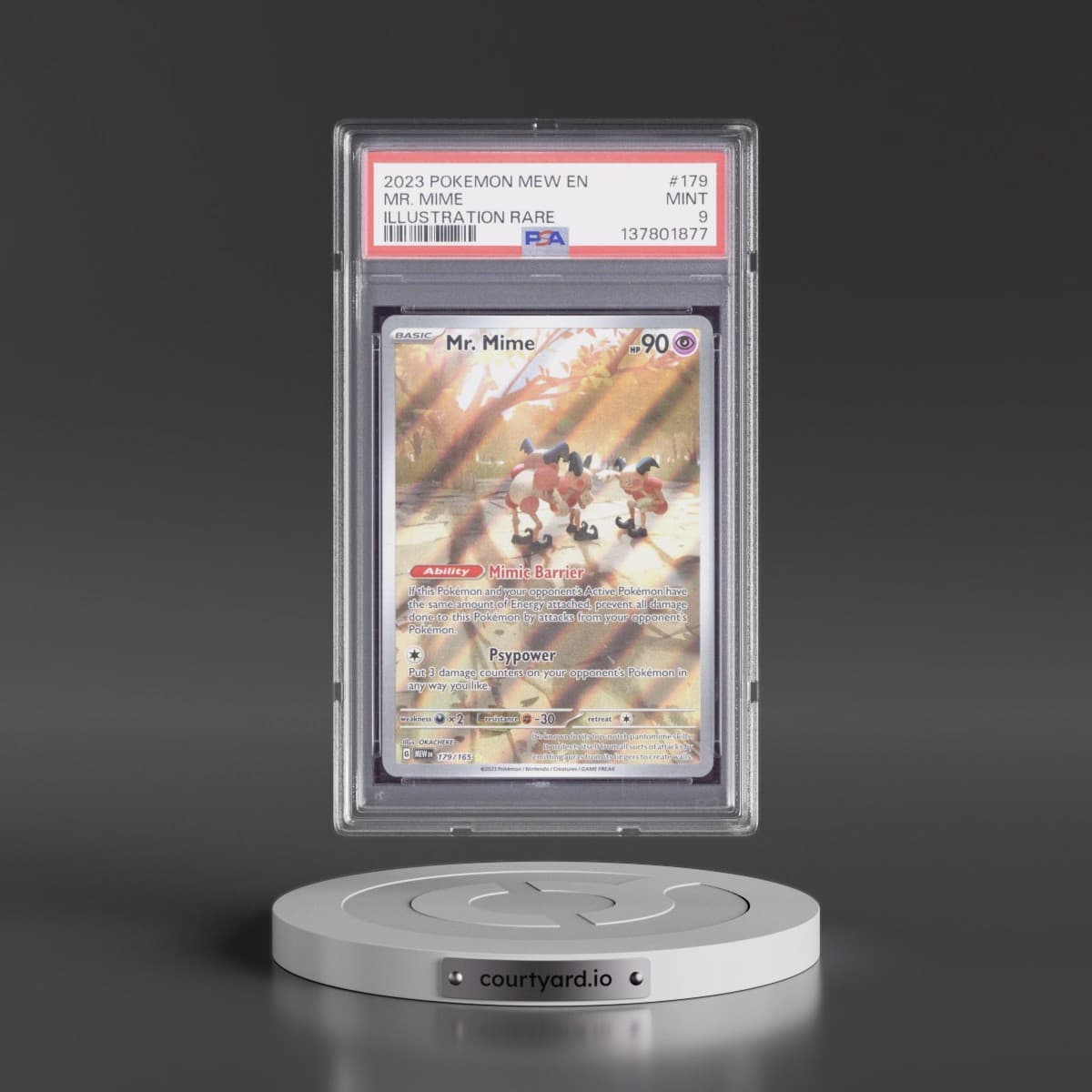 2023 Pokémon Mew EN-151 #179 Mr. Mime - Illustration Rare (PSA 9 MINT)