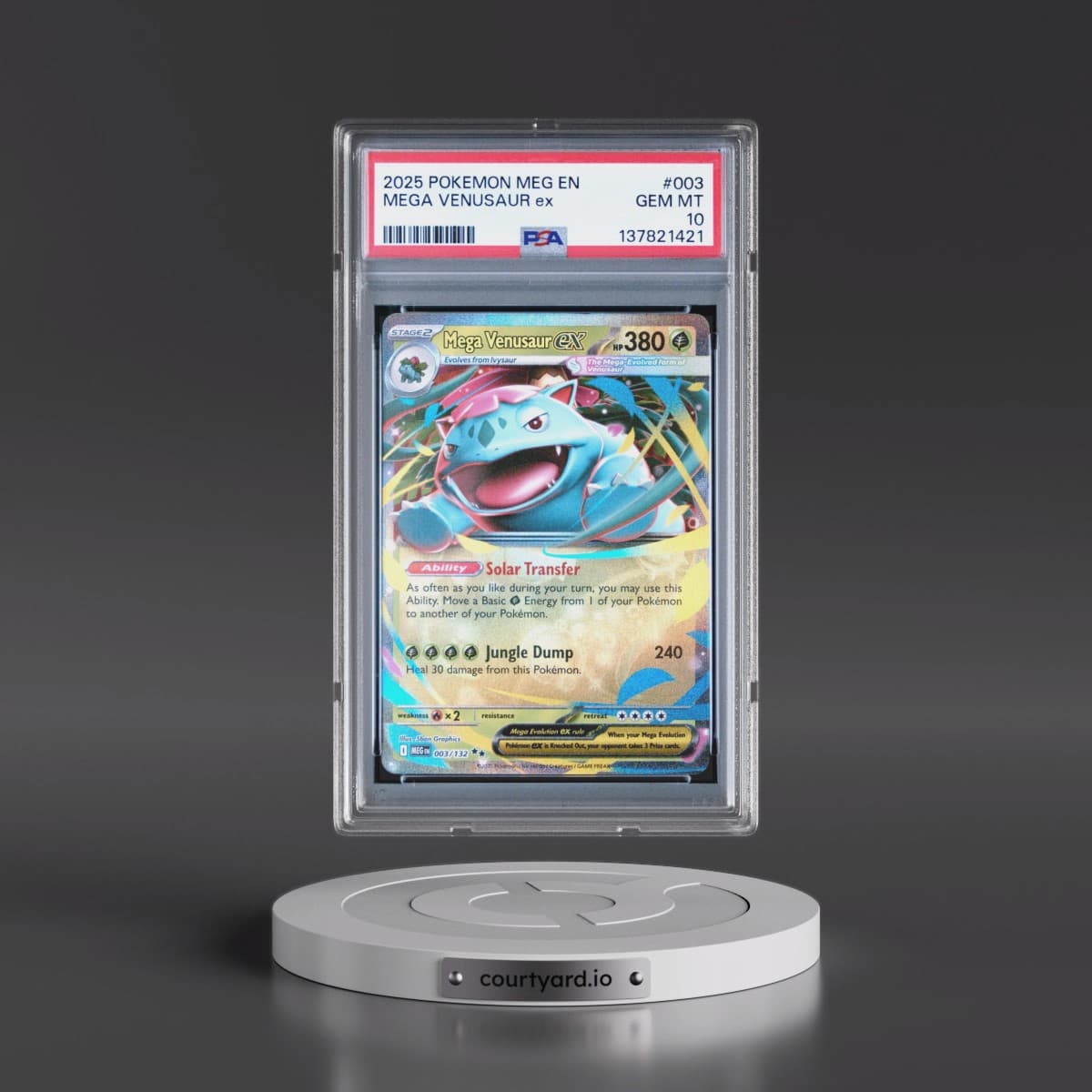 2025 Pokémon Meg EN-Mega Evolution #003 Mega Venusaur EX - Holo (PSA 10 GEM MINT)