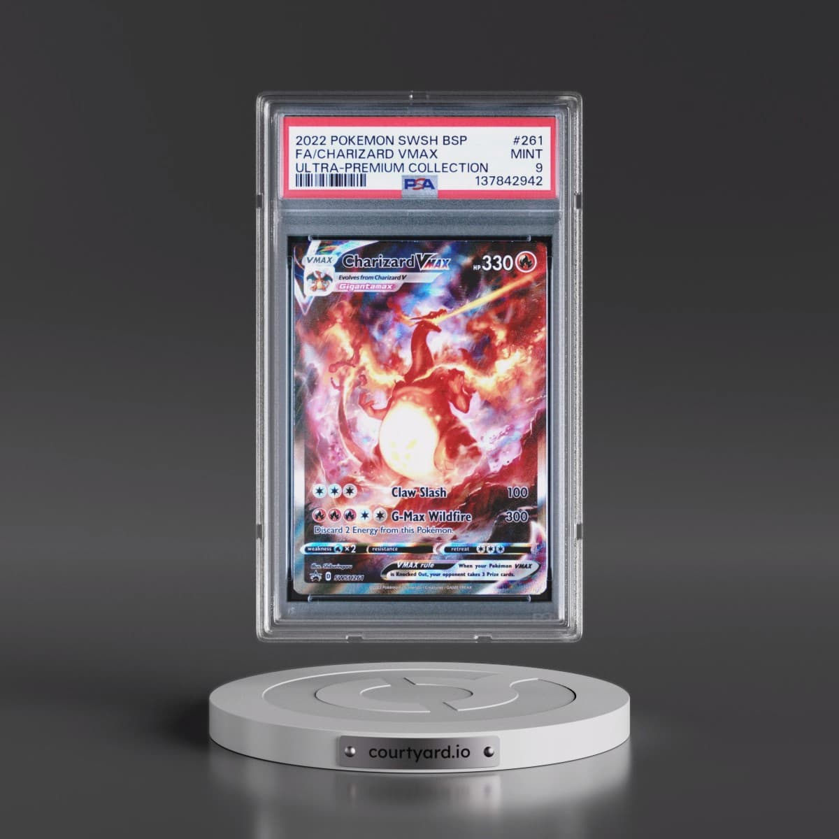 2022 Pokémon Swsh Black Star Promo #261 Charizard Vmax - Full Art Sword & Shield Ultra-Premium Collection-Charizard (PSA 9 MINT)