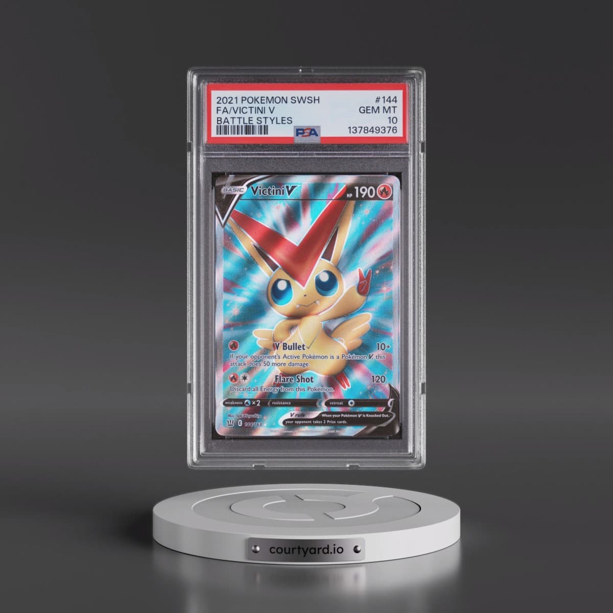 2021 Pokémon Sword & Shield Battle Styles #144 Victini V - Holo Full Art (PSA 10 GEM MINT)