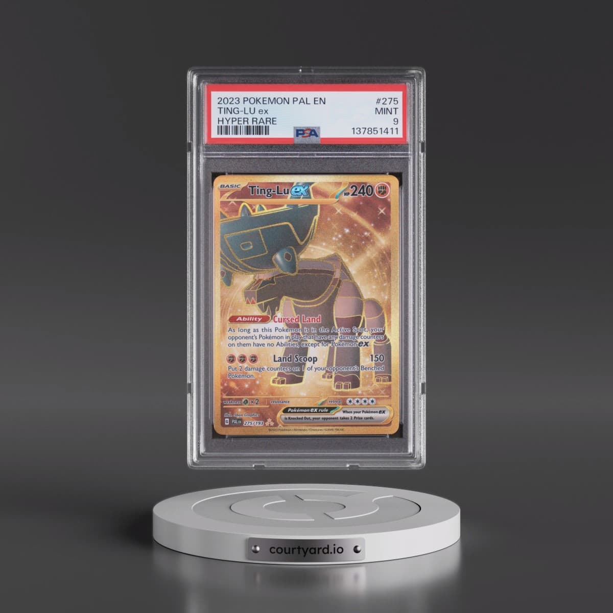 2023 Pokémon Pal EN-Paldea Evolved #275 Ting-LU EX - Holo Hyper Rare (PSA 9 MINT)