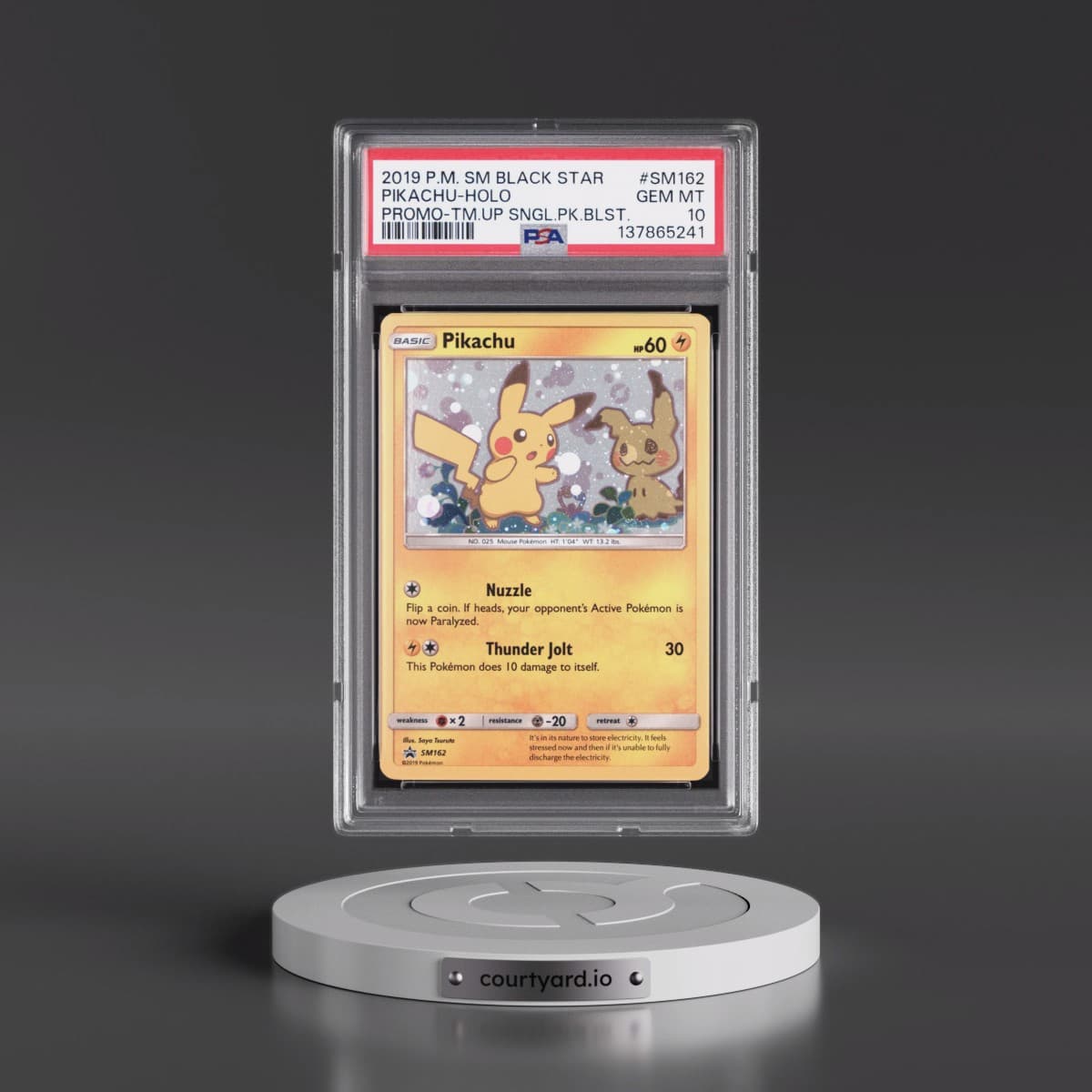 2019 Pokémon SM Black Star Promo #SM162 Pikachu - Holo Team Up Single Pack Blisters (PSA 10 GEM MINT)