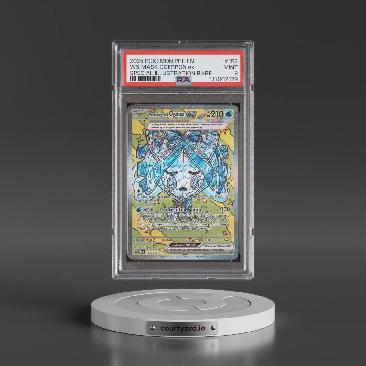 2025 Pokémon Pre EN-Prismatic Evolutions #152 Wellspring Mask Ogerpon EX - Holo Special Illustration Rare (PSA 9 MINT)