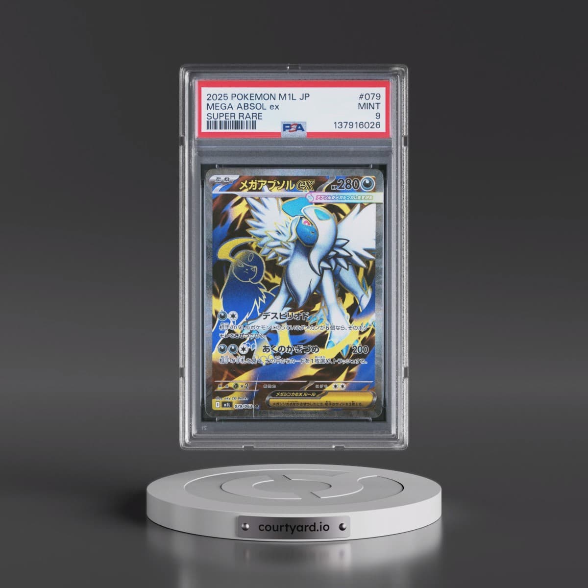 2025 Pokémon M1l-Mega Brave #079 Mega Absol EX - Holo Super Rare (PSA 9 MINT)