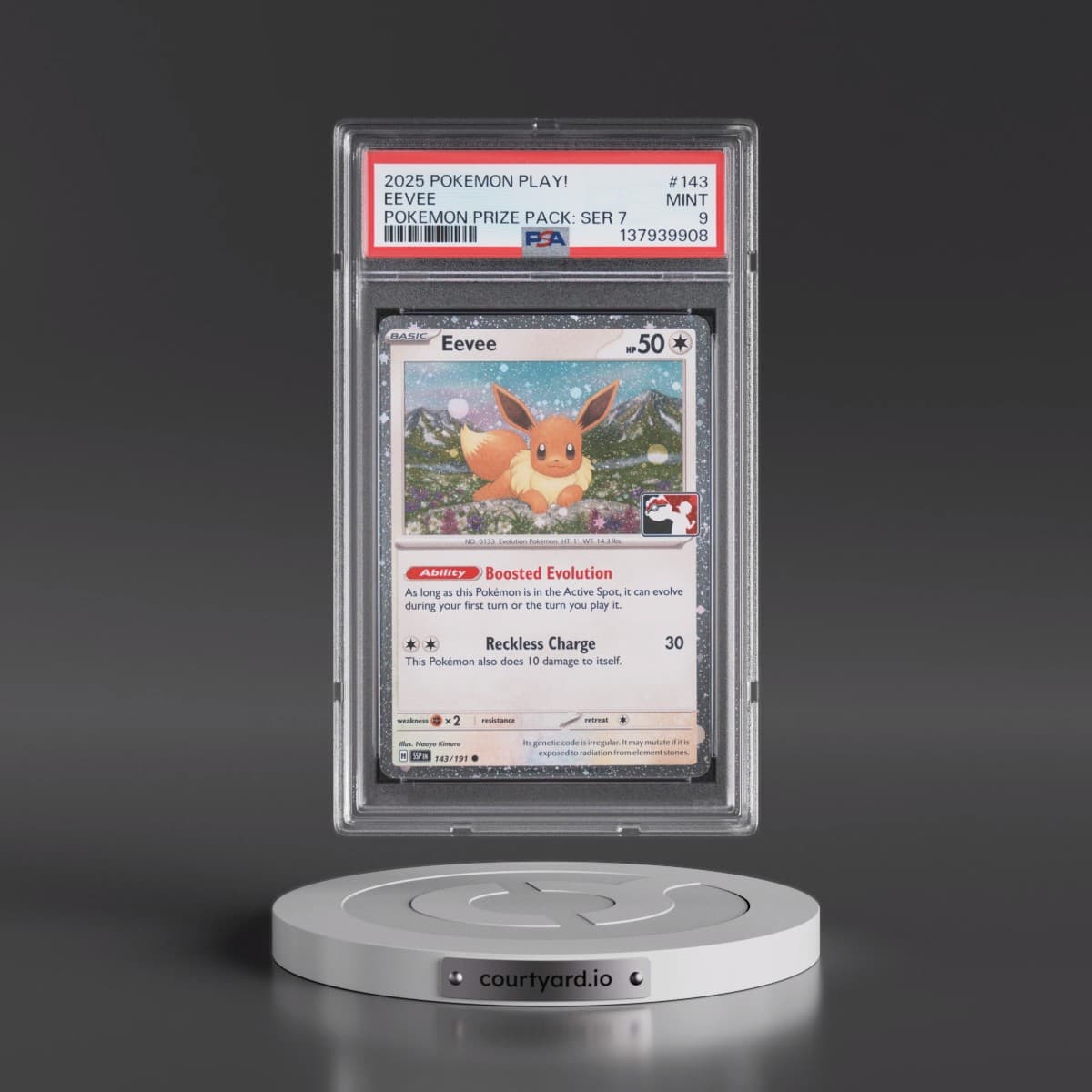 2025 Pokémon Play! Pokémon Prize Pack: Series 7 #143 Eevee (PSA 9 MINT)