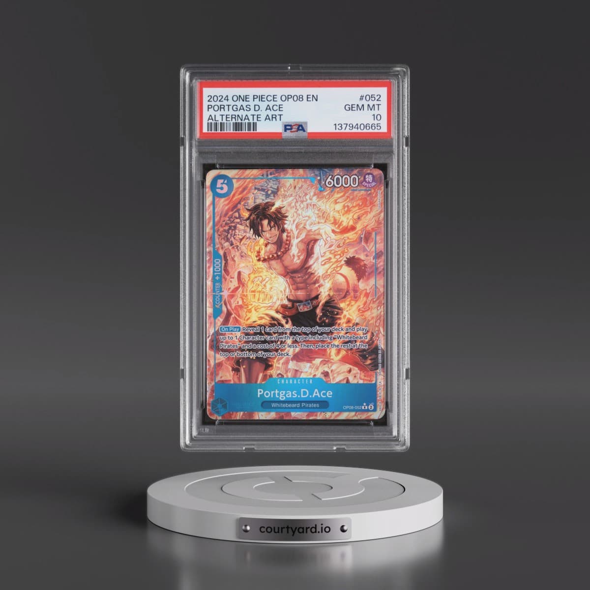 2024 One Piece OP08-Two Legends #052 Portgas D. Ace - Alternate Art (PSA 10 GEM MINT)