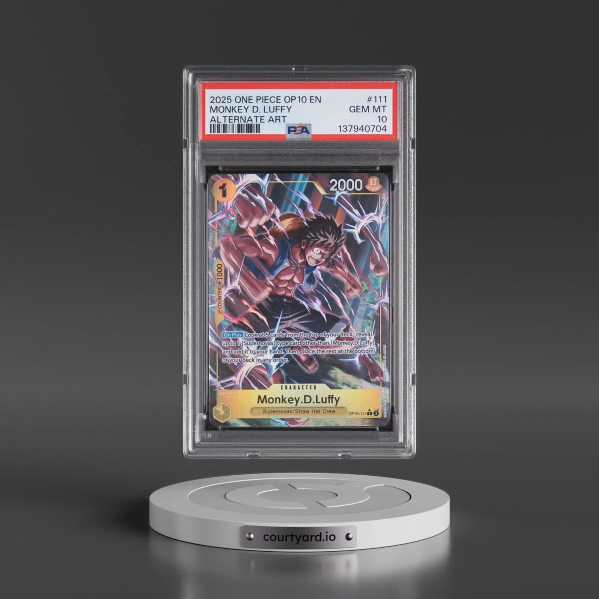 2025 One Piece OP10-Royal Blood #111 Monkey D. Luffy - Alternate Art (PSA 10 GEM MINT)