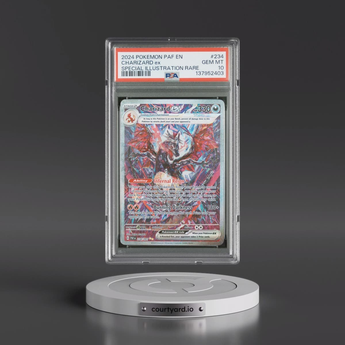 2024 Pokémon Paf EN-Paldean Fates #234 Charizard EX - Holo Special Illustration Rare (PSA 10 GEM MINT)