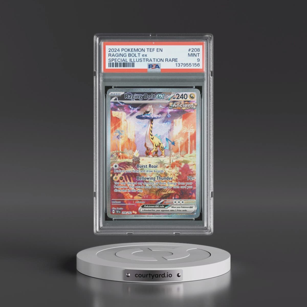 2024 Pokémon Tef EN-Temporal Forces #208 Raging Bolt EX - Holo Special Illustration Rare (PSA 9 MINT)