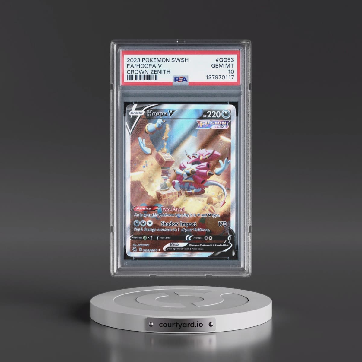 2023 Pokémon Sword and Shield Crown Zenith #GG53 Hoopa V - Holo Full Art (PSA 10 GEM MINT)