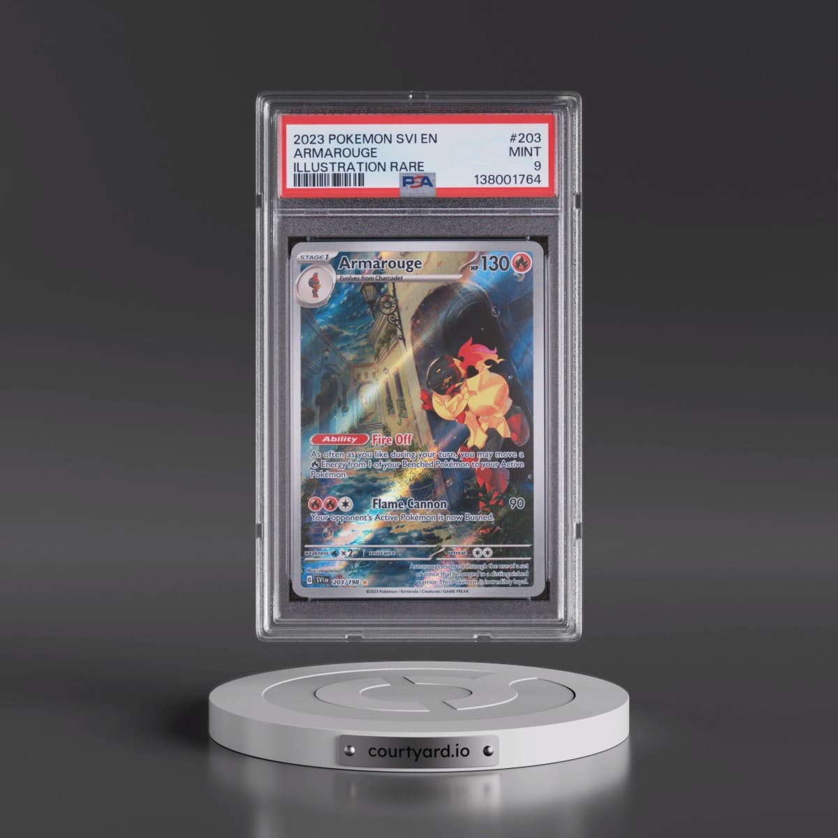 2023 Pokémon Svi EN-Scarlet & Violet #203 Armarouge - Illustration Rare (PSA 9 MINT)