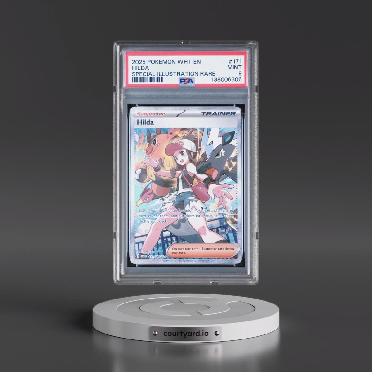 2025 Pokémon Wht EN-White Flare #171 Hilda - Special Illustration Rare (PSA 9 MINT)