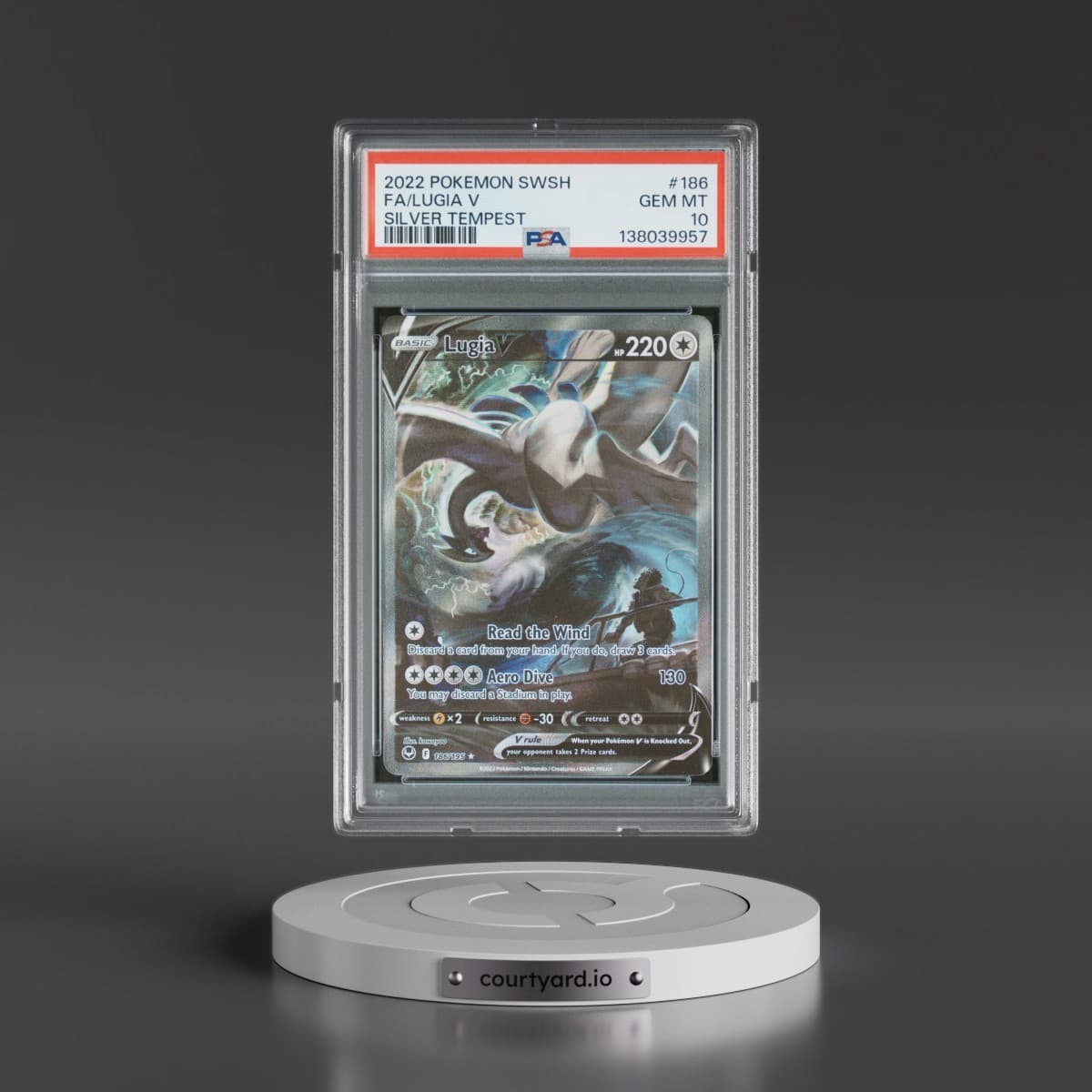 2022 Pokémon Sword & Shield Silver Tempest #186 Lugia V - Holo Full Art (PSA 10 GEM MINT)