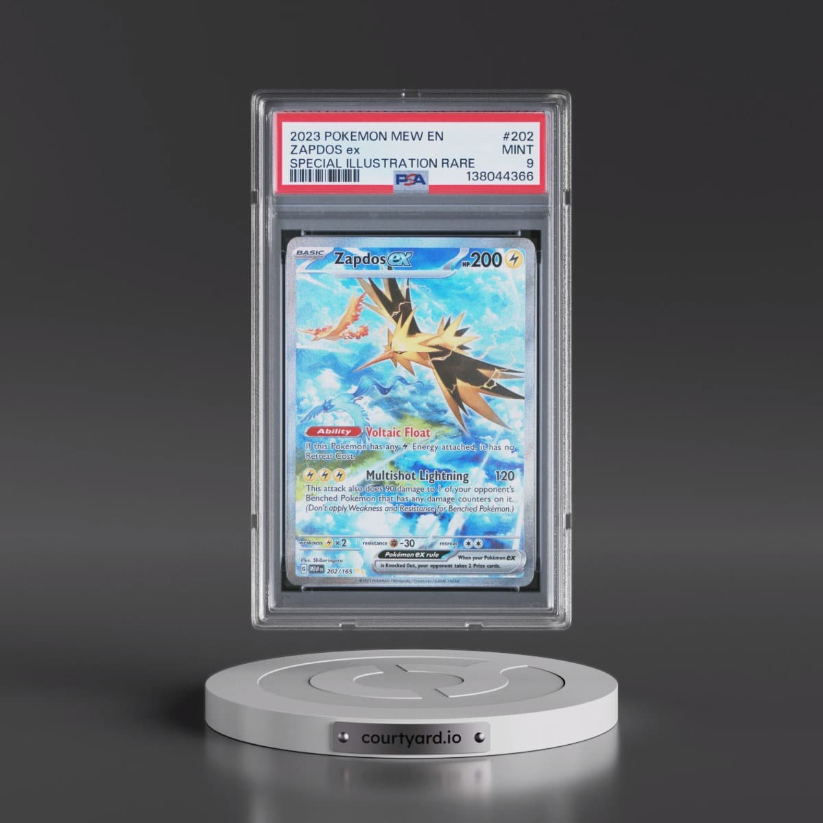 2023 Pokémon Mew EN-151 #202 Zapdos EX - Holo Special Illustration Rare (PSA 9 MINT)