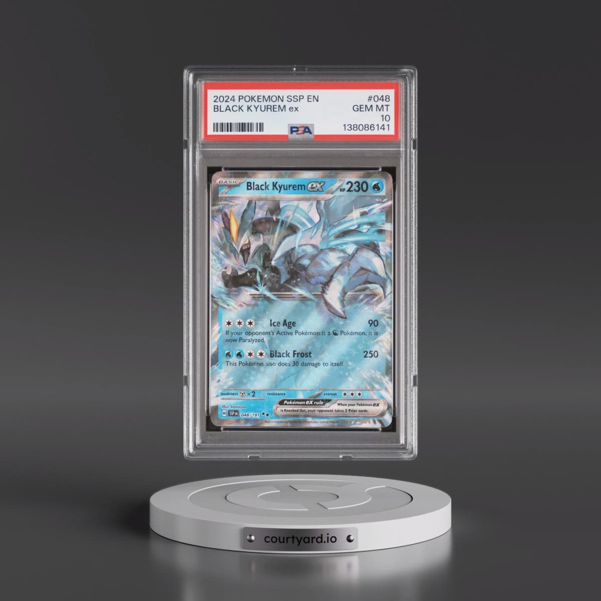 2024 Pokémon Ssp EN-Surging Sparks #048 Black Kyurem EX - Holo (PSA 10 GEM MINT)