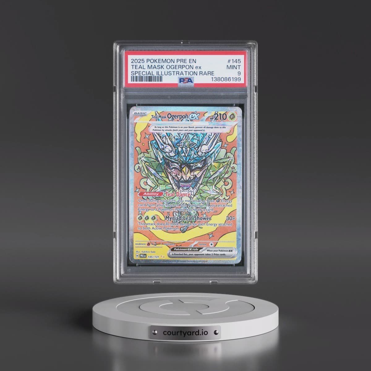 2025 Pokémon Pre EN-Prismatic Evolutions #145 Teal Mask Ogerpon EX - Holo Special Illustration Rare (PSA 9 MINT)