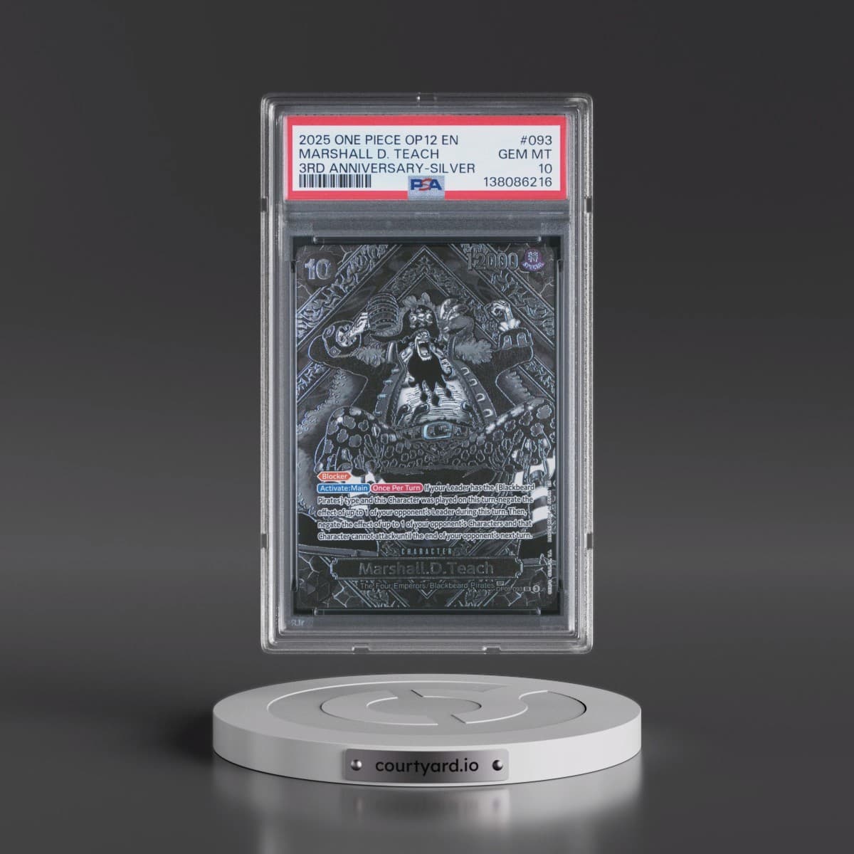 2025 One Piece OP12-Legacy of the Master #093 Marshall D. Teach - 3rd Anniversary-Silver (PSA 10 GEM MINT)