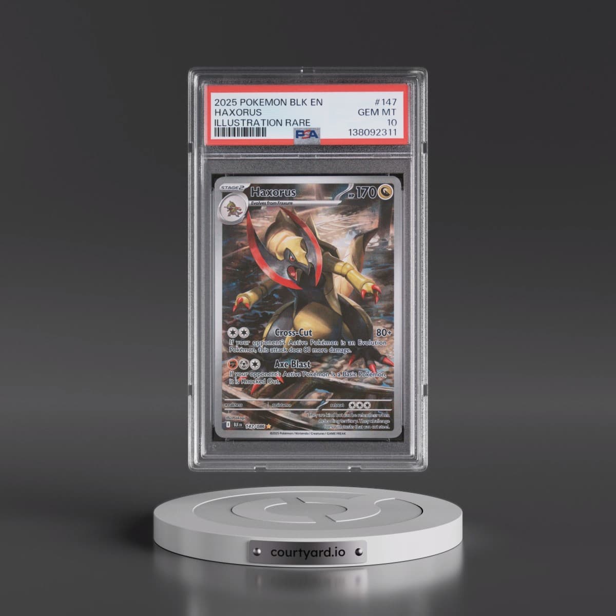 2025 Pokémon Blk EN-Black Bolt #147 Haxorus - Illustration Rare (PSA 10 GEM MINT)